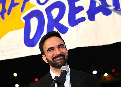 NEW York mayoral candidate, State Rep. Zohran Mamdani (D-NY) speaks to supporters during an election night gathering at The Greats of Craft LIC on 24 June 2025 in the Long Island City neighborhood of the Queens borough in New York City.