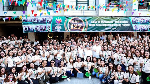 AGRICULTURE Secretary Francisco Tiu Laurel Jr. joins officials and employees of the Department of Agriculture (DA) for a group photo during the agency’s 127th founding anniversary celebration on 23 June 2025. The event highlighted the DA’s renewed commitment to food security, farmer welfare, and public service under the Bagong Pilipinas agenda.