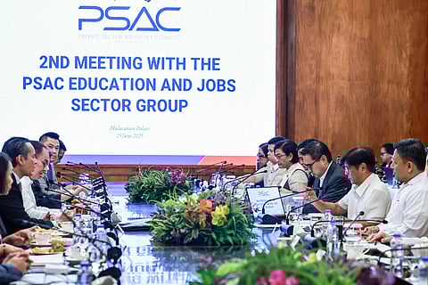 Members of the Private Sector Advisory Council-Jobs and Education Sector meet with President Ferdinand R. Marcos Jr. and key government officials where proposals on workforce development, including the immediate rollout of the National AI Upskilling Roadmap were presented.