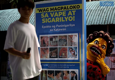 THE Mascot symbolizes a cancer disease dramatized, during the Department of Health’s (DOH) No Smoking Month campaign on Monday, June 30, 2025, at Eusebio High School in Pasig City. This year’s theme, “Wag Magpaloko sa Vape at Sigarilyo,” to raise awareness among the youth about the harmful effects of tobacco and vape use. Eusebio High School is also home to the country’s first-ever student-led Anti-Vape and Anti-Tobacco Council. The council seeks to empower students to take an active role in spreading health awareness and advocating against tobacco and vape use among their peers.