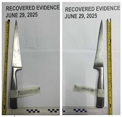 THE 12-inch kitchen knife used by "Anthony" to threaten the 20-year-old helper in Barangay Potrero, Malabon City