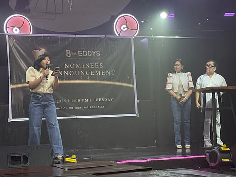 SPEEd President Salve Asis with Tessa Arriola and Dondon Sermino