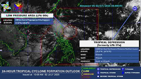THE low pressure area in east of Cagayan is expected to continue its movement towards Northern Luzon in the next 24 hours