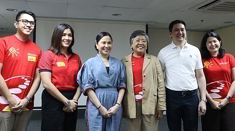 TRADE Secretary Cristina Roque (third from left) and officials of Jollibee Foods Corporation and Jollibee Group Foundation attended the kick-off of “Joy in Learning: MSME Meet and Learn” session at the Jollibee Plaza in Ortigas Center on Wednesday.