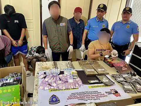 The Mabalacat City Police’s Station Drug Enforcement Unit (SDEU), as well as the media and local officials, conduct an inventory of the pieces of evidence seized during the buy-bust operation held at Barangay Bical in Mabalacat City, Pampanga on July 2, 2025. Around P2-million worth of marijuana and marijuana-based products were seized during the operation, leading to the arrest of three HVIs.