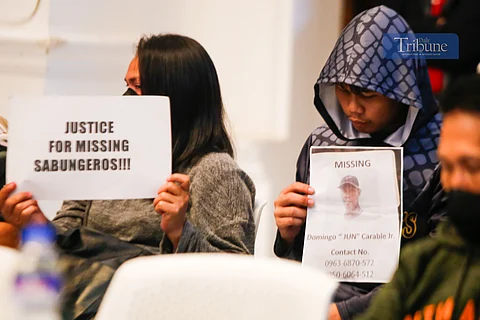 Family members of the missing sabungeros troop to the Department of Justice in Ermita, Manila, on 04 July 2025, to seek updates on the case. They also met with DOJ Assistant Secretary Eliseo Cruz for the progress of the investigations where a whistleblower points to businessman Atong Ang as one of the masterminds.