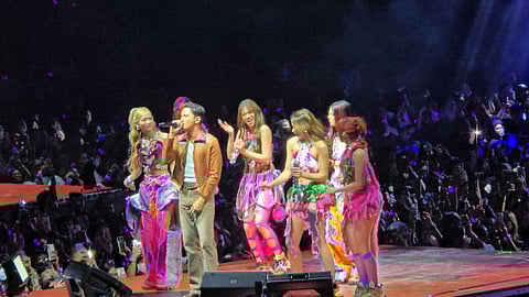 The Nations Girl Group Bini together with James Reid at the 2025 OPM Con