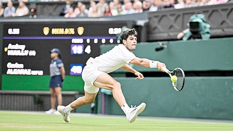 CARLOS Alcaraz regains his deadly form as he beat Andrey Rublev 6-7 (5/7), 6-3, 6-4, 6-4 to advance to the quarterfinals of the Wimbledon Championships.
