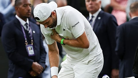 GRIGOR Dimitrov crashes with an injury that gave Jannik Sinner an easy victory in the Round of 16 of the men’s singles event of the Wimbledon Championships.