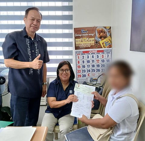 A DOLE Sorsogon representative formally handed over P1.2 million in compensation to the widow of a lineman who died in a work-related accident, offering justice, financial relief, and renewed hope after the tragedy. (Photo by DOLE RO5)