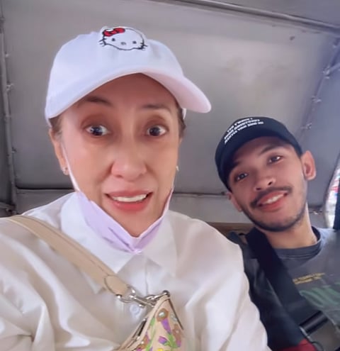 INSIDE a pedicab on their way to Divi with AiAi Delas Alas and son Sancho
