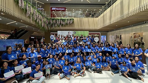 107 Bataeño 4Ps beneficiaries from the Department of Social Welfare and Development (DSWD) Field Office 3 show off their certificates after completing the 14-week training during their graduation ceremony held at the SM City Bataan on July 4, 2025.