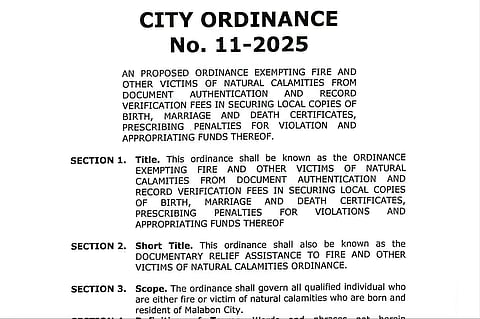 Malabon LGU approves the city ordinance waiving documentary fees to victims of natural disasters