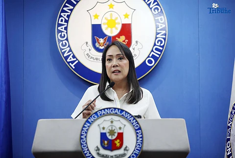 (July, 09 2025) Former Department of Trade and Industry (DTI) Undersecretary Ruth Castelo speaks before the media as the newly appointed Office of the Vice President Spokesperson on Wednesday, July 9, 2025 during a press briefing held in OVP Central Office in Mandaluyong City. Castelo is officially introduced as the new spokesperson of Vice President Sara Duterte, replacing Reynold Munsayac. Her appointment comes amid ongoing public interest in the Vice President’s key programs and policy directions. Photo/Analy Labor