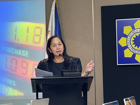 SHARON Garin holds maiden media briefing at the Department of Energy's Taguig City Office.