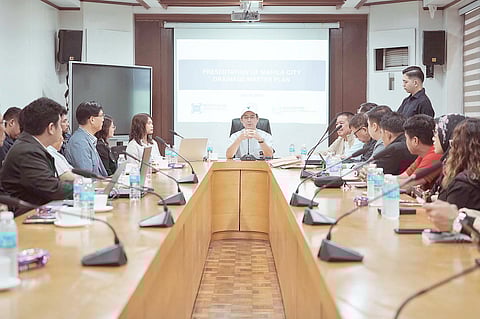 Manila Mayor Francisco ‘Isko Moreno’ Domagoso meets with officials from the Department of Public Works and Highways and Metropolitan Manila Development Authority as they discussed plans on flood mitigation programs in the city.