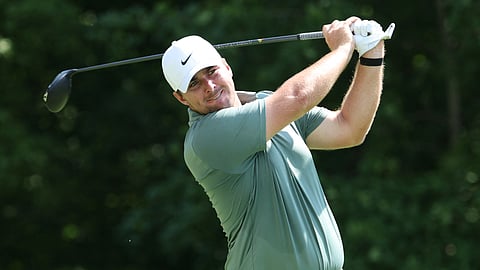 SILVIS, ILLINOIS - JULY 05: Chris Gotterup of the United States plays his shot from the second tee during the third round of the John Deere Classic 2025 at TPC Deere Run on July 05, 2025 in Silvis, Illinois.