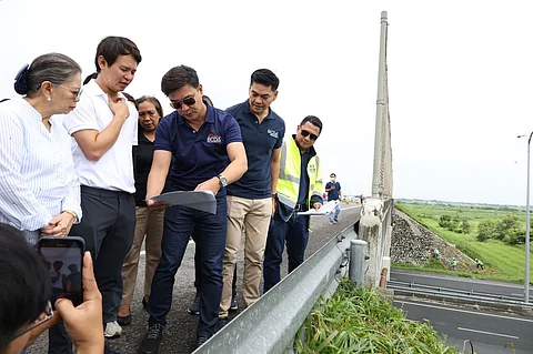 BASES Conversion and Development Authority (BCDA) President and Chief Executive Officer Joshua Bingcang (center) and other key officials and stakeholders inspect the site for the expansion of the Subic-Clark-Tarlac Expressway, Luisita Interchange.