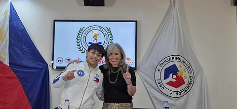 GYMNASTICS president Cynthia Carrion (right) is not putting any pressure on Karl Eldrew Yulo when he competes in the 3rd Artistic Gymnastics Junior World Championships this November.