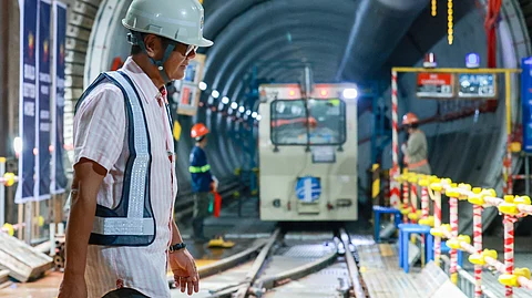 Stride to the future The Metro Manila Subway Project advances by 281.74 meters from the launching shaft and has reached the Camp Aguinaldo-White Plains boundary, where President Ferdinand R. Marcos Jr. with other government officials make an inspection on Wednesday, 16 July. The first Tunnel Boring Machine CP103 was launched last January 2025 from Camp Aguinaldo Station towards Ortigas Avenue Station. It is expected to reach Corinthian Properties by the fourth quarter of this year.