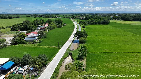 One of the six newly-paved roads in the town of Sto. Domingo, Nueva Ecija.
