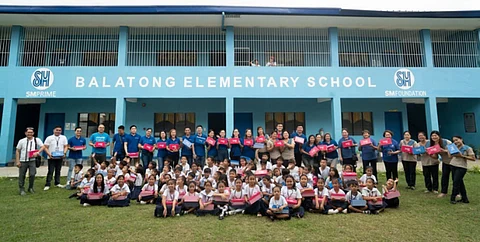 Students of Balatong Elementary School received their shoes from the Shop & Share program.