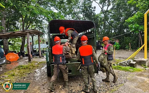 Troops from the 5th Infantry Division prepares for dispatch as part of Humanitarian Assistance and Disaster Relief amid the onslaught of Tropical Storm “Crising” in Isabela, on July 20, 2025.