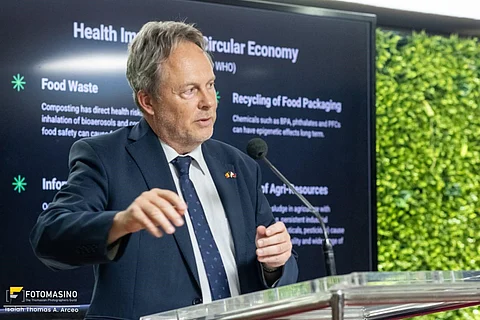 BELGIAN Ambassador Michel Parys discusses the link between circular economy and public health during his lecture at the University of Santo Tomas.