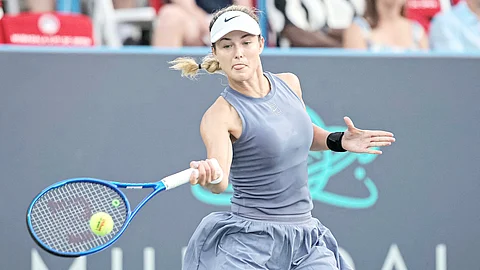 ANNA Kalinskaya flaunts her might to book a 6-4, 6-3 win over Emma Raducanu in the women’s singles semifinals of the DC Open in Washington.