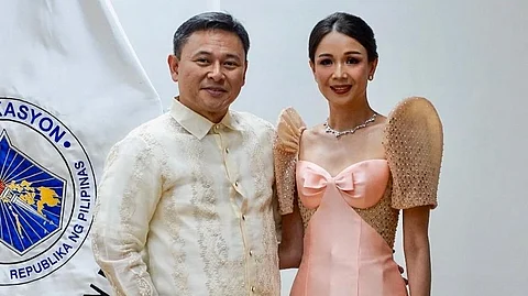 DEPARTMENT of Education Secretary Sonny Angara and Tootsy Angara in Mark Bumgarner.