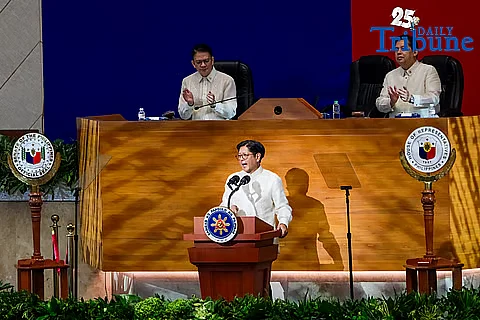 President Marcos Jr. during his SONA 2025 at the House of Representatives.