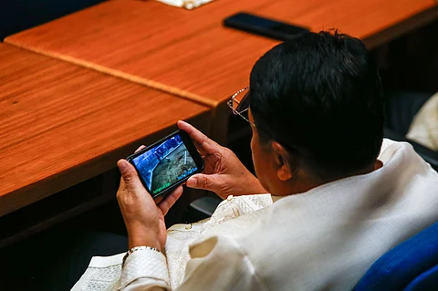 AGAP REPRESENTATIVE Nicanor Briones issues an apology after admitting that he was the viral lawmaker caught on video watching an online-sabong match during a formal session 28 July, during the opening of the 20th Congress.