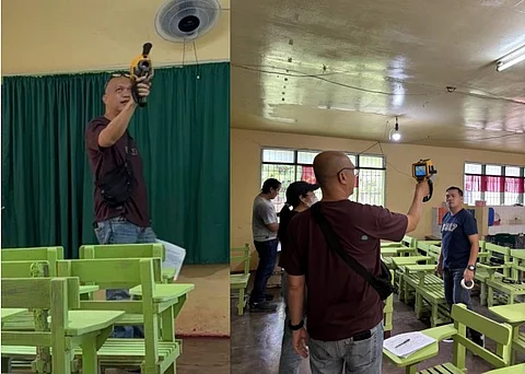 JAY Bosi, an engineer from Globe, inspects classrooms at the Pedro “Oloy” N. Roa Sr. Elementary School in Cagayan de Oro City