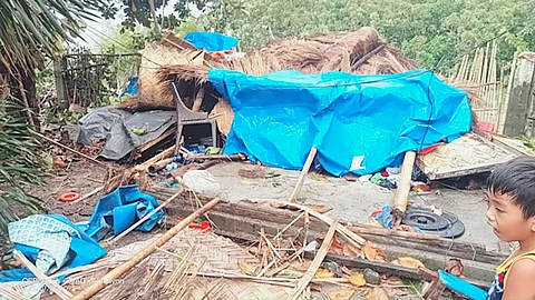 A HOUSE is left in shambles after a powerful tornado hit barangays in Cabangan town, Zambales province on Thursday.