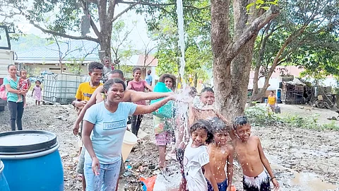 BLESSING flows to residents of Sitio Burog in Bamban, Tarlac now that they have a regular source of clean water.
