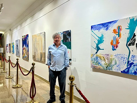 Artist Roy Veneracion at The Manila Hotel's Art Gallery.