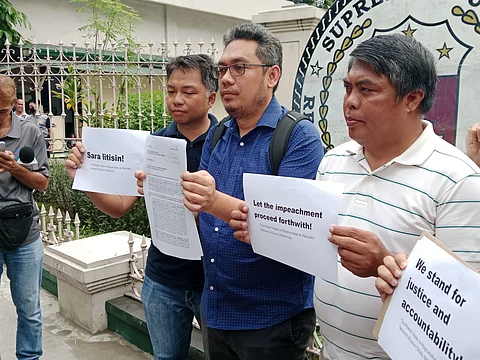 Citizens alliance filed a letter before the Supreme Court asking for a reversal of it's decision declaring the impeachment case against VP Sara Duterte on Tuesday. Photo for the Daily Tribune Alvin Murcia
