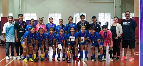 MEMBERS of the Capital1 Solar Strikers celebrate with their supporters and league officials after winning the PAGSS Women’s Futsal Cup over the weekend at the University of Asia and Pacific gym.