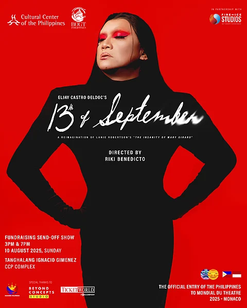 '13th of September,' adapted by Palanca awardee Eljay Castro Deldoc from Lanie Robertson’s 'The Insanity of Mary Girard,' reimagines the story of a woman confined to an asylum in 18th century America.