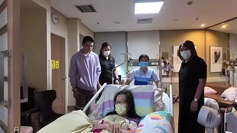 Kris Aquino at the hospital with Bimby.