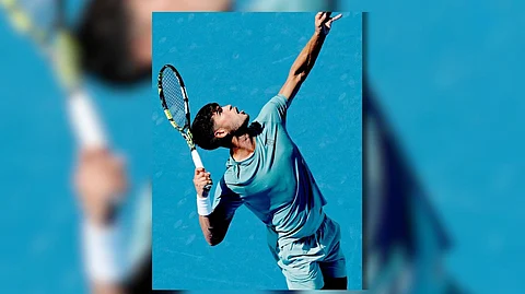 CARLOS Alcaraz goes all out in booking a 6-1, 2-5, 6-3 victory over Damir Dzumhur in his opening match at the ATP-WTA Cincinnati Open on Sunday.