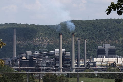 US Steel's Clairton Coke Works is seen following an explosion at the plant in Clairton, Pennsylvania, on August 11, 2025. An explosion at the steel plant has left dozens wounded and others missing, officials said on August 11. US Senator John Fetterman identified the site as Clairton Coke Works, which is located about 15 miles (25 kilometers) outside the city of Pittsburgh.