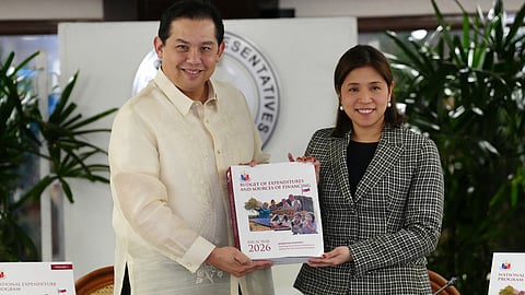 Budget Secretary Amenah Pangandaman turns over to the House of Representatives, led by Speaker Martin Romualdez, the National Expenditure Program, which contains the proposed P6.793-trillion budget for 2026.