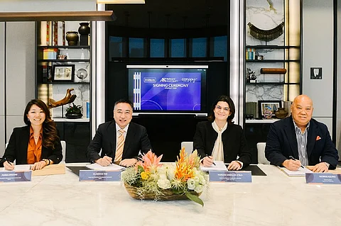 (FROM left) Maria Ariizumi, vice president, Development, South East Asia, Hilton; Clarence Tan, senior vice president, Development, Asia Pacific; Mariana Zobel de Ayala, senior vice president, Leasing and Hospitality Ayala Land Inc.; and George Aquino, president and chief executive officer, Ayala Land Hospitality.