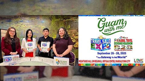 GUAM Visitors Bureau representatives at the contract signing for the Travel Sale Expo partnership.