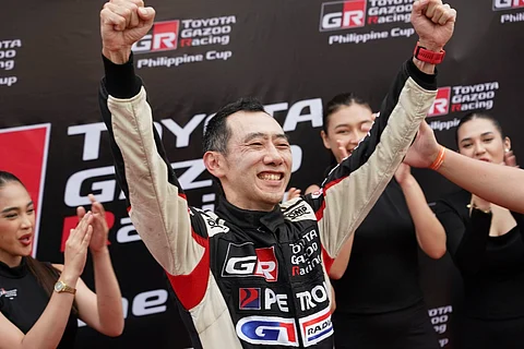 Toyota Motor Philippines president Masando Hashimoto, a seasoned executive with 24 years of experience in the manufacturing industry, celebrates his Endurance Race win.