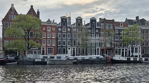 View of Amsterdam from the dinner cruise.