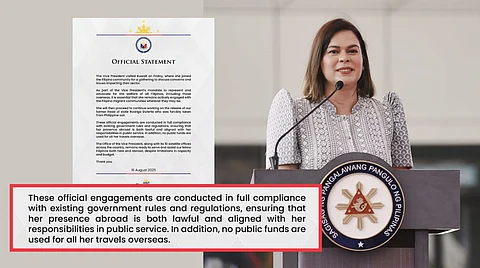 VICE PRESIDENT Sara Duterte met with the Filipino community in Kuwait to discuss their concerns while continuing efforts related to her father’s case at The Hague, the OVP said.