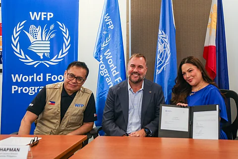 From L-R: Diapyan Bhattacharyaa, Deputy Country Director, Regis Chapman, Representative and Country Director, and KC Concepcion, WFP Goodwill Ambassador