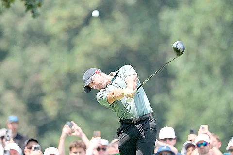 Rory McIlroy of Northern Ireland plays his shot from the second tee during the final round of the BMW Championship 2025 at Caves Valley Golf Club in Owings Mills, Maryland.